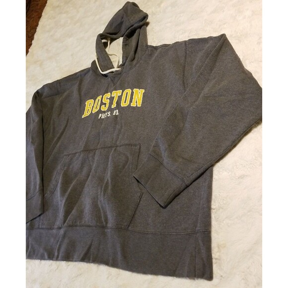 Old Navy Sweatshirt Mens Size 2XL Gray  Pullover Boston Phys Ed Hooded Grunge - Picture 4 of 10